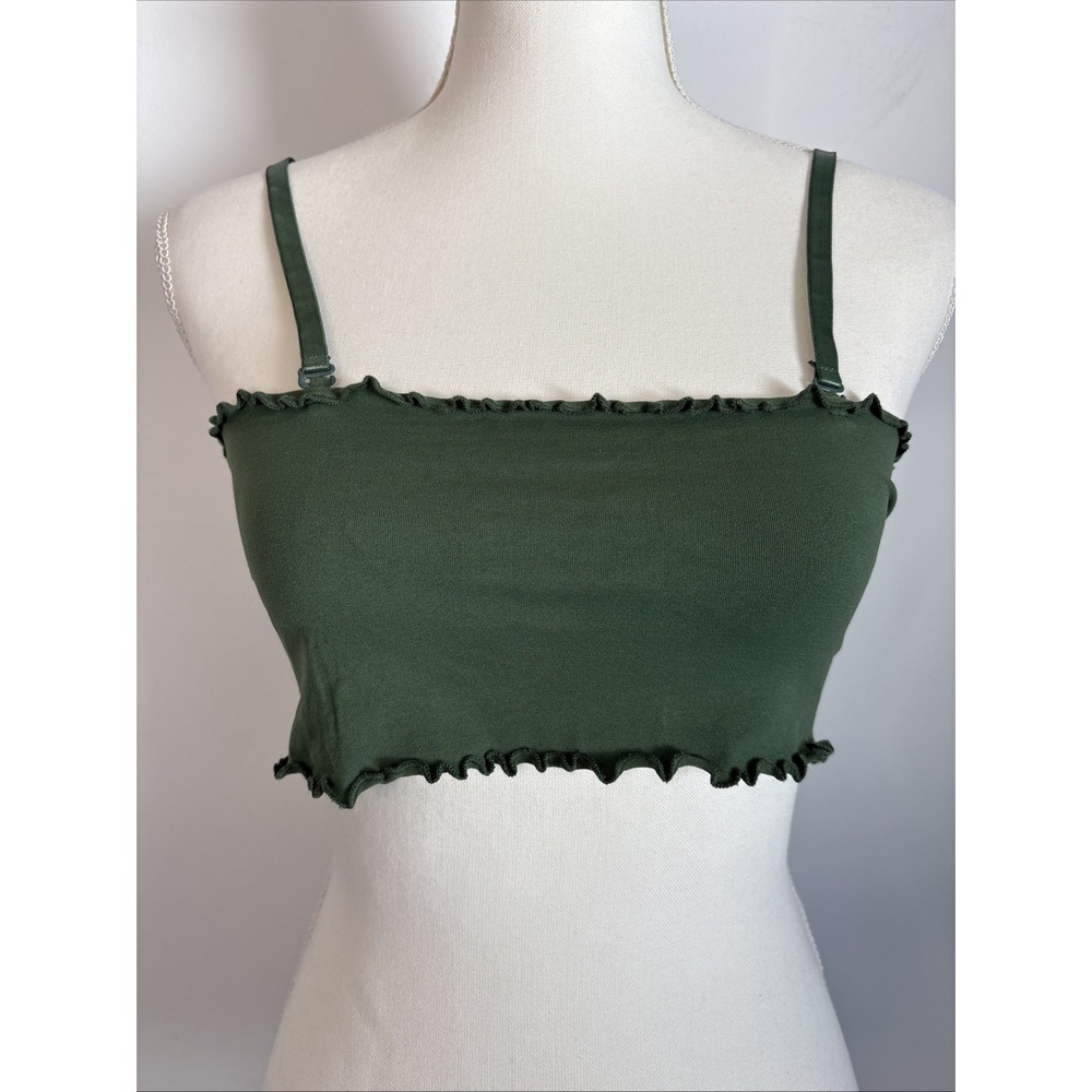Intimately Free People Crop Top M/L Green Seamless Convertible Strap Brami